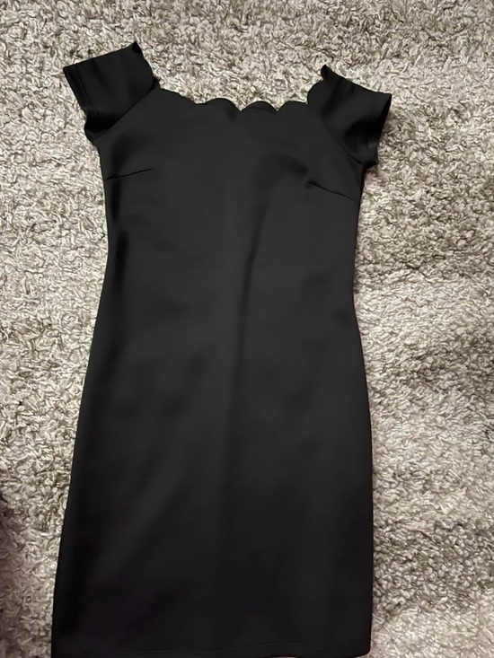 Jump Dresses & Skirts - Classic Black Scalloped Neck Sheath Dress